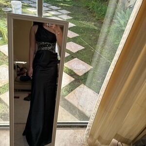 Y2k black prom dress